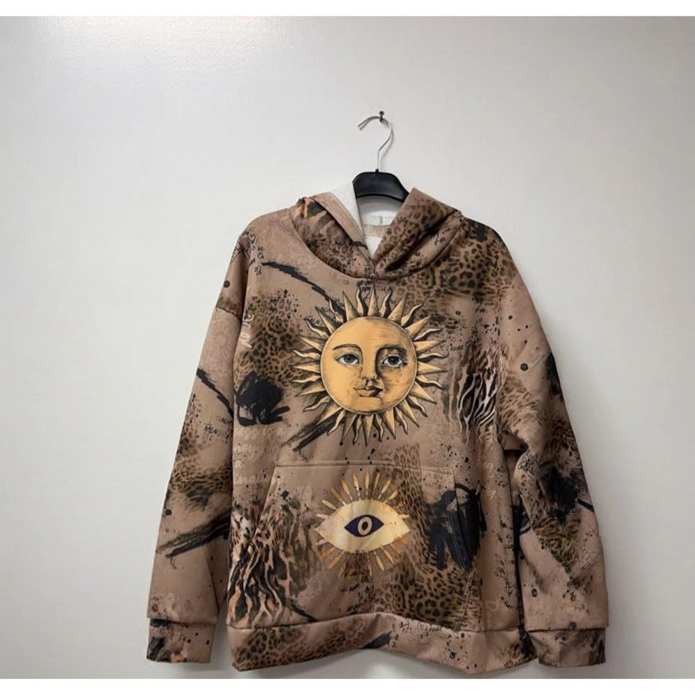 L809 Loowie Sun Leopard Hoodie Sweatshirt One Size